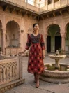  1230 By Naisha Cotton Printed With Mirror Handwork Jaipuri Kurtis